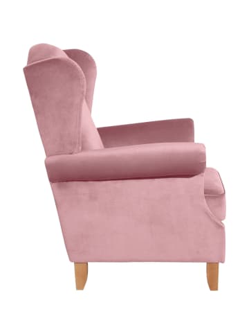 58 aufm Kessel OHRENSESSEL Katria Bezug Samtvelours Buche natur / rosé