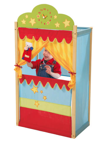 roba Kasperletheater aus Massivholz mit Uhr & Stoffbespannung