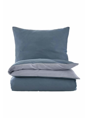 Hessnatur Satin Wende Bettwäsche-Set in stahlblau