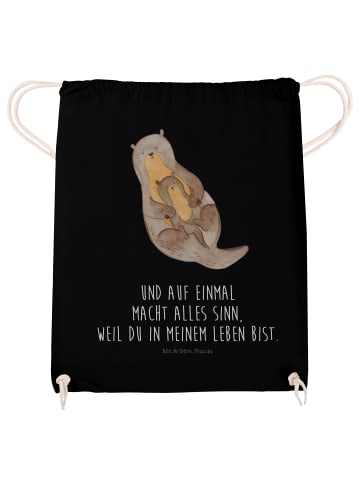 Mr. & Mrs. Panda gym tasche Otter Kind mit Spruch in Schwarz