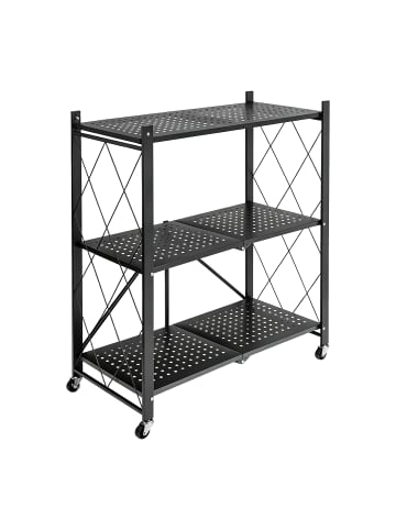 relaxdays Klappregal in Schwarz - (B)71 x (H)91 x (T)34 cm