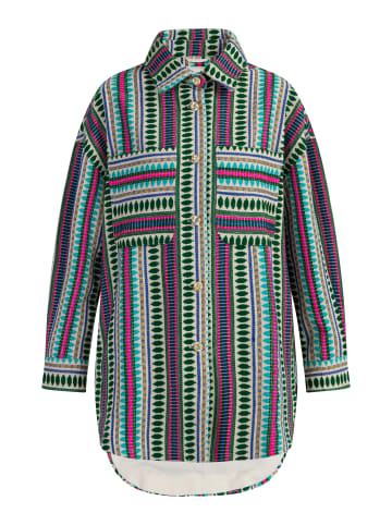 IZIA Damen Hemdjacke in Mehrfarbig Türkis