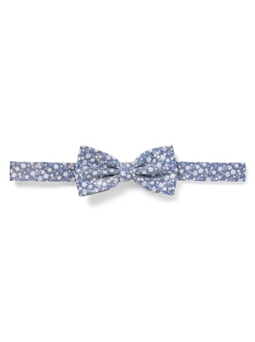 Finshley & Harding London Fliege und Einstecktuch in marine hellblau - 0001