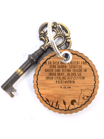 Mr. & Mrs. Panda Taschenanhänger Otter Stein mit Spruch in Braun