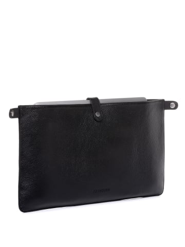 FEYNSINN Leder-Add On Laptophülle 13" echt Leder New-Dame groß | 13 Zoll schwarz in schwarz