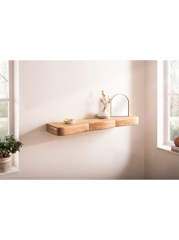 FineBuy Wandregal in Braun / Akazie / 100x20x8