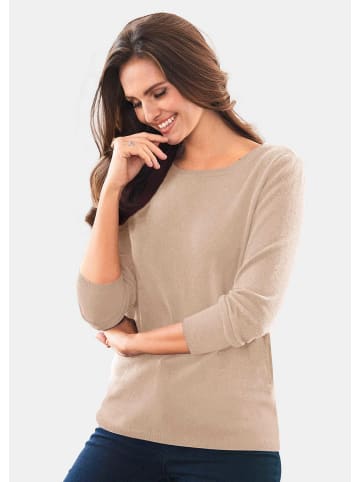 GOLDNER Feinstrickshirt mit U-Boot-Ausschnitt in bisquit