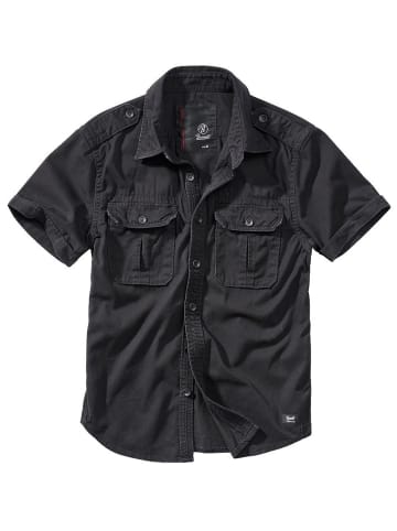 Brandit Hemd "Vintage Shirt Short Sleeve" in Schwarz
