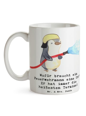 Mr. & Mrs. Panda Tasse mit Spruch Feuerwehrmann Termine mit Spruch in Weiß