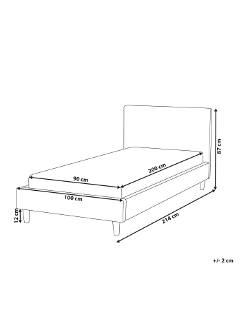 Beliani Kinderbett FITOU in Blau/Dunkler Holzfarbton - (W) 100 x (H) 87 x (L) 214 cm