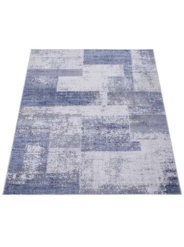 KADIMA DESIGN Teppich Kurzflor Geometrisch Wohnzimmer in Blau