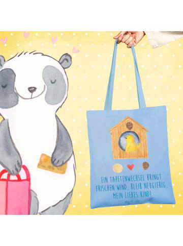 Mr. & Mrs. Panda Tote Bag Umzug neue Stadt mit Spruch in Sky Blue