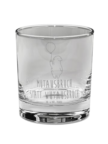 Mr. & Mrs. Panda Whiskey Glas Schildkröte Luftballon mit Spruch in Transparent