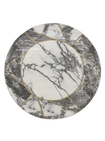 KADIMA DESIGN Teppich Kurzflor Marmoroptik Wohnzimmer schmutzabweisend in Gold