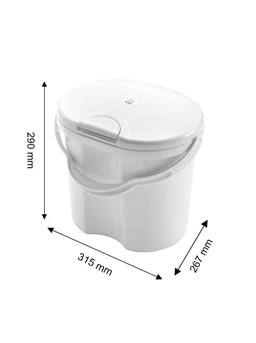 Rotho Babydesign Geruchsdichter Windelbehälter mit Deckel – 10L, hygienisch in Weiß