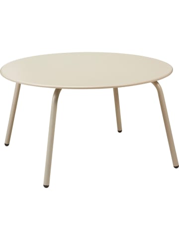 PROGARDEN Runder Stahl-Terrassentisch RONDO in Beige, Ø 70 x (H) 40 cm