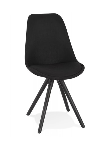 KADIMA DESIGN Schwarzer Esszimmerstuhl Holz Stoff | Modern Skandinavischer Stil in Schwarz