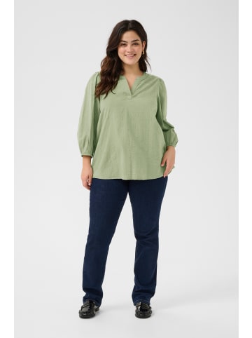 KAFFE curve Langarm-Bluse KCjolana in Oil Green