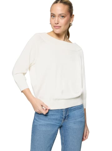 Zero  Strickpullover mit Carmenausschnitt in Offwhite