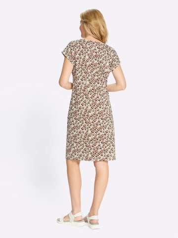 Sieh an! Jersey-Kleid in champagner-camel-bedruckt