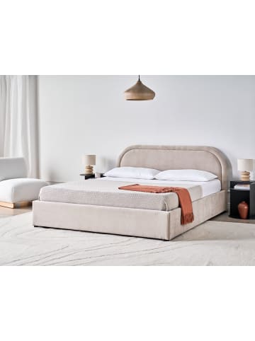 Beliani Doppelbett QUILLIEN in Beige/Grau - (W) 172 x (H) 91 x (L) 217 cm