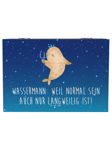 Mr. & Mrs. Panda Box Wassermann Unikat mit Spruch in Sternenhimmel Blau