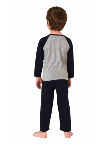 NORMANN Kleinkinder langarm Schlafanzug Pyjama Front print - 77780 in grau