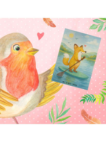 Mr. & Mrs. Panda babykarte Fuchs Stand Up Paddling Design ohne S... in Weiß