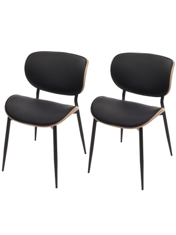 MCW 2er-Set Esszimmerstuhl O45, Natur, schwarz