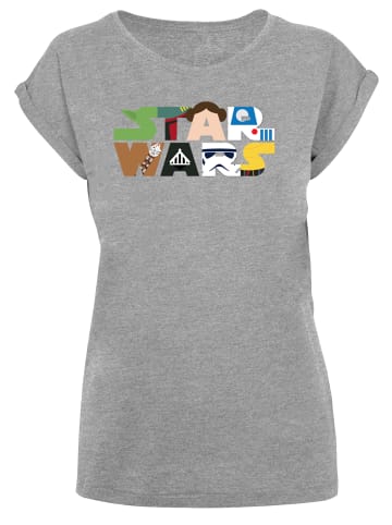 F4NT4STIC T-Shirt Star Wars Character Logo in grau meliert