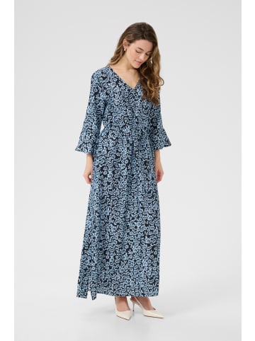 Kaffe Kleid KAamanda A-shape in Black/Windsurfer Flower Print