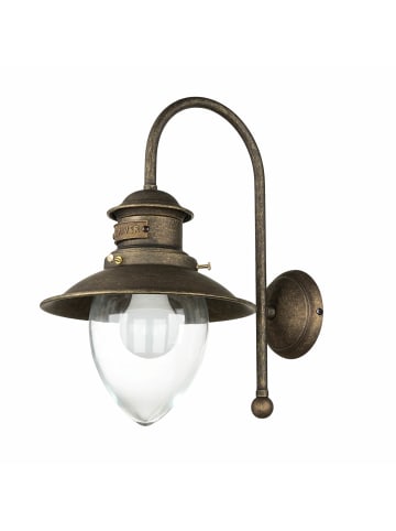 Licht-Erlebnisse Wandlampe (B)20 x (H)33 cm in Bronze Antik matt Klar