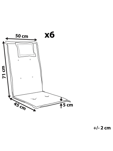 Beliani 6er-Set Auflagen JAVA/AMANTEA in Grau