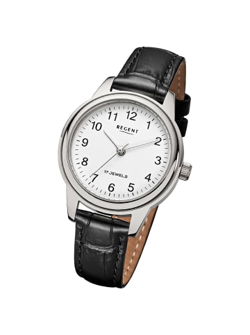 Regent Armbanduhr Regent Lederarmband schwarz extra groß (ca. 32mm)