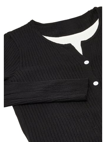 SANIKA Damen Strickjacke in Schwarz Weiss