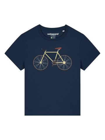 wat? Apparel T-Shirt Yellow Bike in Dunkelblau