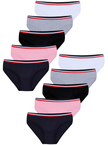 LOREZA 10er Set Slips - Streifen - Bunt