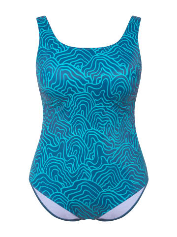 Ulla Popken Badeanzug in dunkles petrol