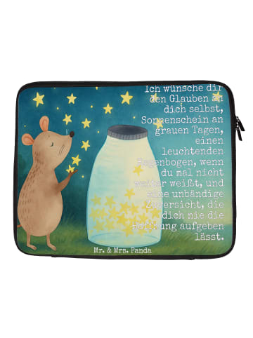 Mr. & Mrs. Panda Laptop Bag Maus Sterne Design mit Spruch in Weiß
