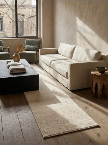 KADIMA DESIGN Teppich Kurzflor Uni rutschhemmend pflegeleicht Wohnzimmer Flur in Beige