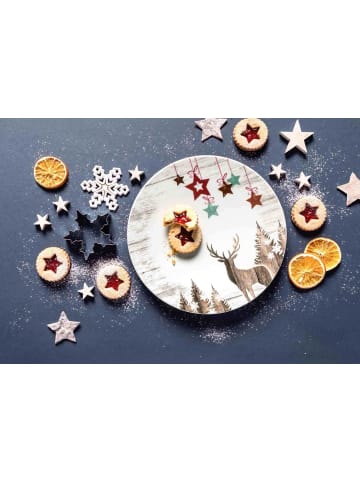 Seltmann Weiden 6er Set Frühstücksteller Life Christmas ø 22,5 cm weiß-braun in weiß-braun