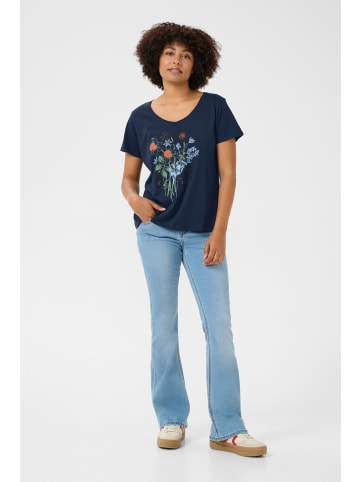 Cream T-shirt CRElvire Regular fit in Dark Blue Field Flowers