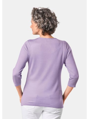 GOLDNER Pullover Gepflegter Ajour-Pullover mit femininen Durchbrüchen in flieder