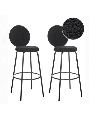 Beliani 2-tlg Barhocker EMERY in Schwarz