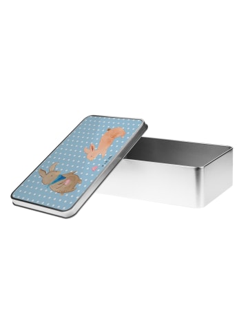 Mr. & Mrs. Panda Geschenkbox Hasen Muschel ohne Spruch in Blau Pastell