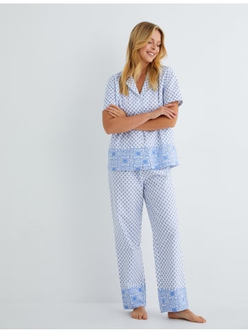 KOTON Schlafanzug Gewebt in Weiß Gemustert