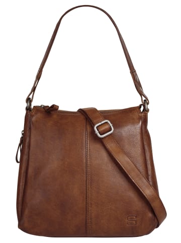 SPIKES & SPARROW Umhängetasche echt Leder in cognac