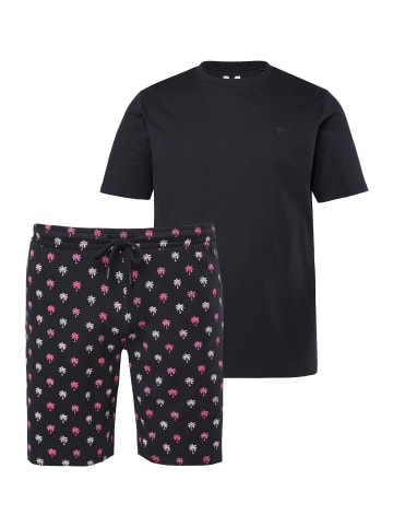 Men Plus Langer Schlafanzug in schwarz