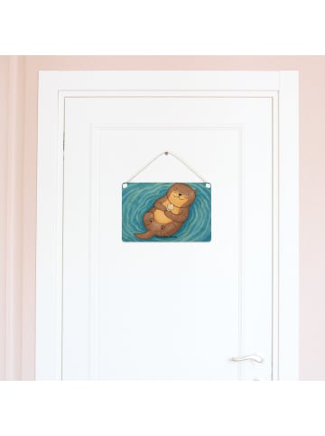 Mr. & Mrs. Panda holzbild Otter Muschel Design ohne Spruch in Weiß