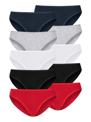 PETITE FLEUR Bikinislip in rot, schwarz, weiß, grau-meliert, navy